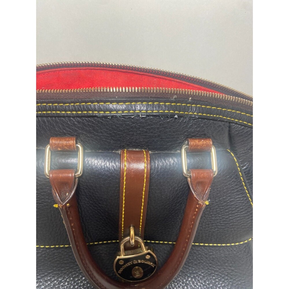 Dooney & Bourke Samba Leather Large Shoulder Satchel Black Pebble Grain Leather - Picture 4 of 15